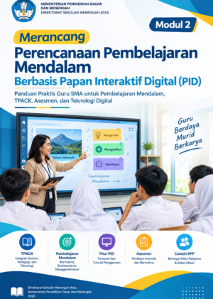 Sampul buku Modul Merancang Perencanaan Pembelajaran Mendalam Berbasis Papan Interaktif Digital (PID)